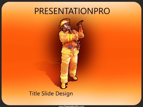 Fireman With Axe PowerPoint Template title slide design