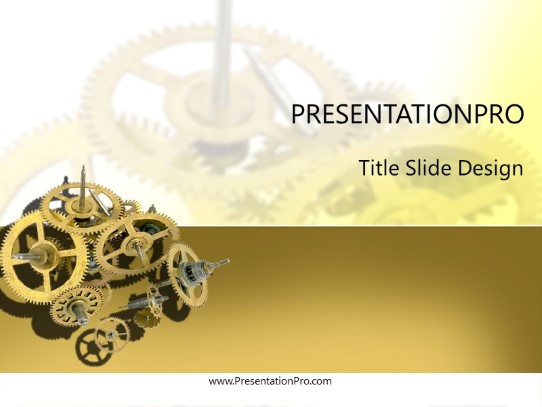 Keepin Time Gold PowerPoint Template title slide design