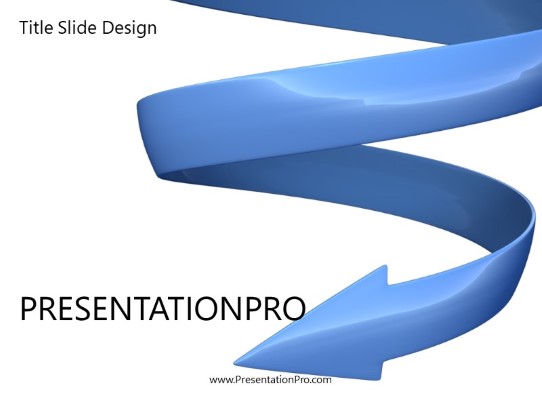 Spiraling Down Blue PowerPoint Template title slide design