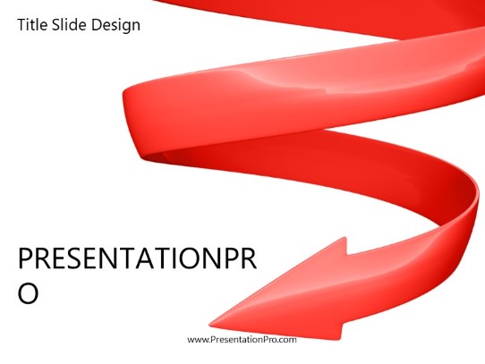 Spiraling Down Red PowerPoint Template title slide design