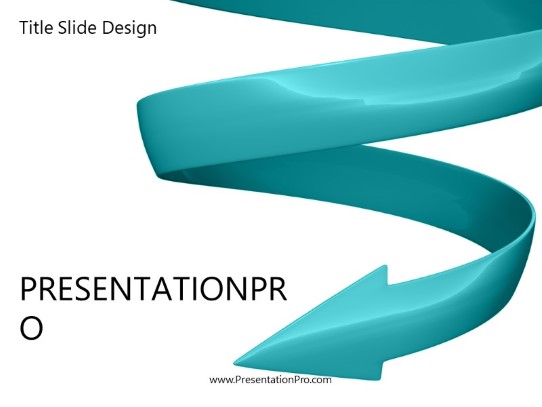 Spiraling Down Teal PowerPoint Template title slide design