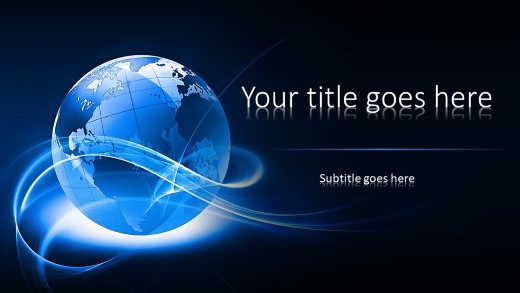 Abstract Globe Widescreen PowerPoint Template title slide design