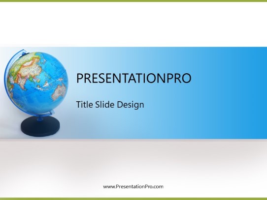 Asia Globe Stand PowerPoint Template title slide design
