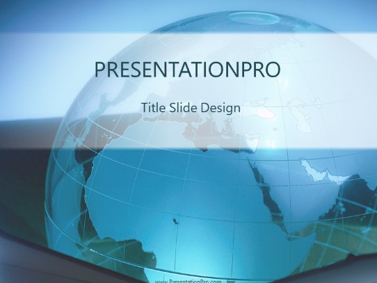 Corporate Globe Blue PowerPoint Template title slide design