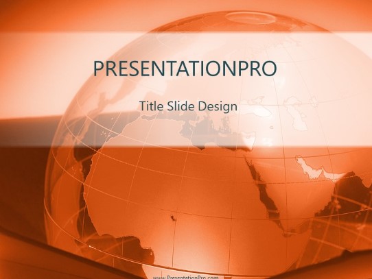 Corporate Globe Orange PowerPoint Template title slide design