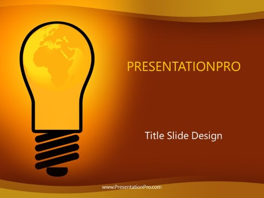 Earth Bulb PowerPoint Template title slide design