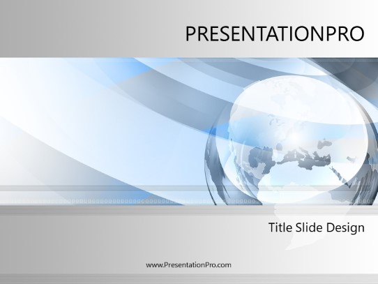 Global Glass Swirl Blue PowerPoint Template title slide design