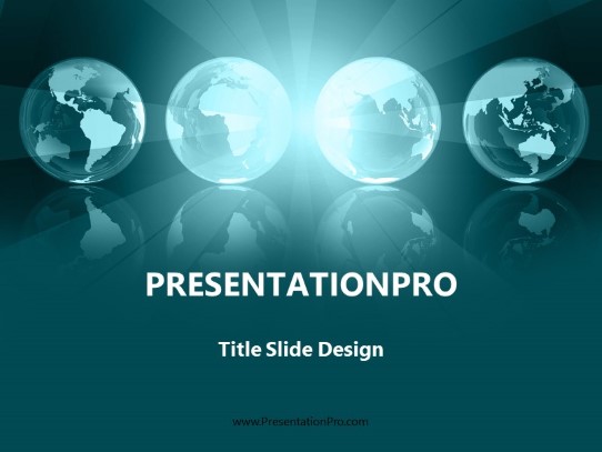 Globe Illumination Teal PowerPoint Template title slide design