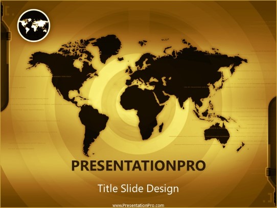 Maptech Gold PowerPoint Template title slide design