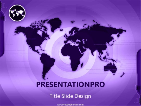 Maptech Purple PowerPoint Template title slide design