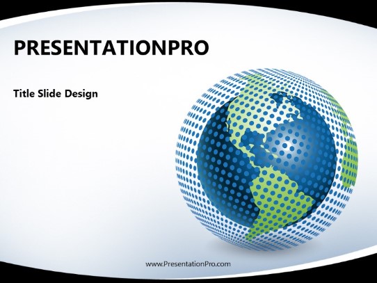 Polka Dot World Black PowerPoint Template title slide design