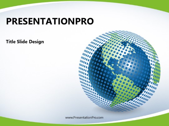 Polka Dot World Green PowerPoint Template title slide design