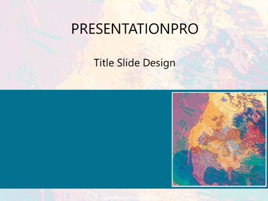 Rainbow Map Blue PowerPoint Template title slide design