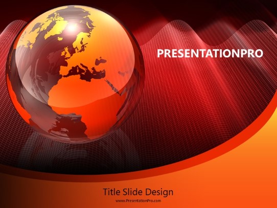 Red Globe Meshy PowerPoint Template title slide design