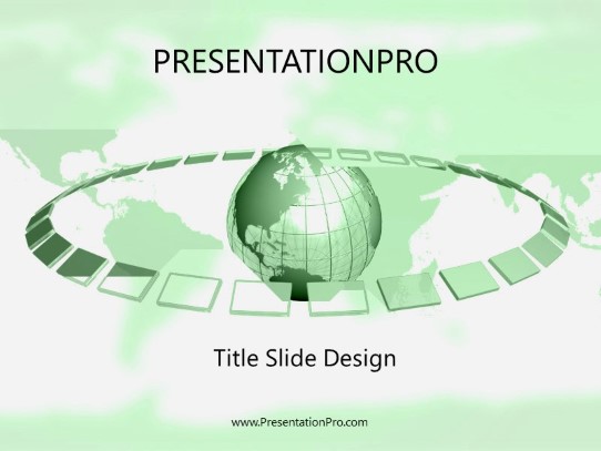 Surrounded Green PowerPoint Template title slide design