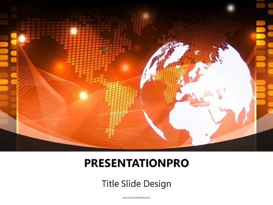 World Map Techo PowerPoint Template title slide design