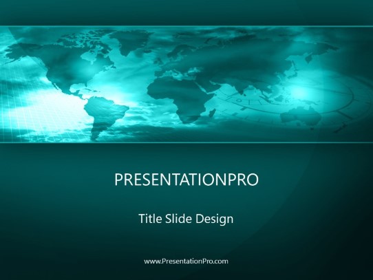 World Minute Teal PowerPoint Template title slide design