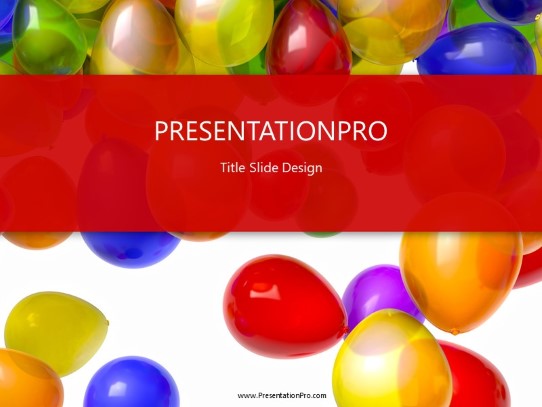 Balloons Falling PowerPoint Template title slide design