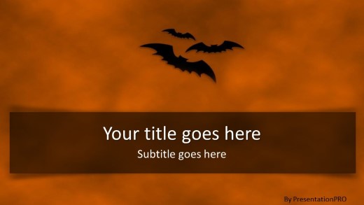 Bats Halloween 01 Widescreen PowerPoint Template title slide design
