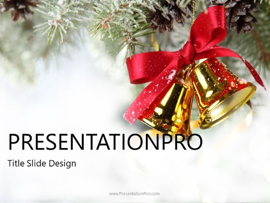Christmas Bells PowerPoint Template title slide design