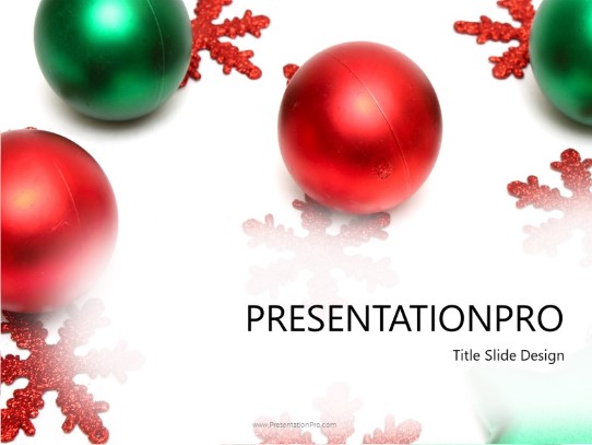 Christmas Decorations 01 PowerPoint Template title slide design