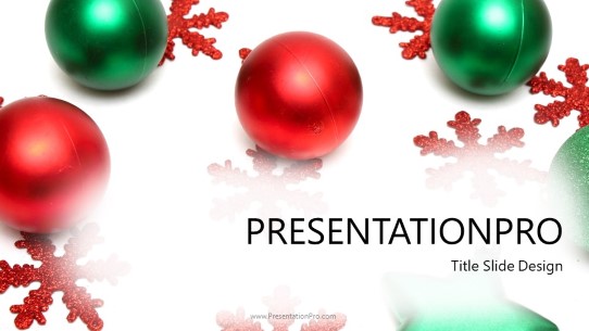 Christmas Decorations 01 Widescreen PowerPoint Template title slide design