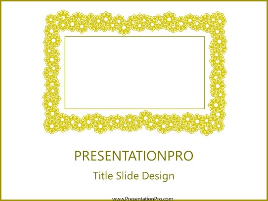Flower Frame PowerPoint Template title slide design