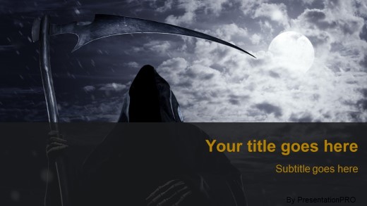 Grim Reaper 02 Widescreen PowerPoint Template title slide design
