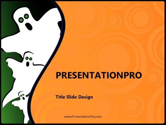 Halloween Ghosts PowerPoint Template title slide design