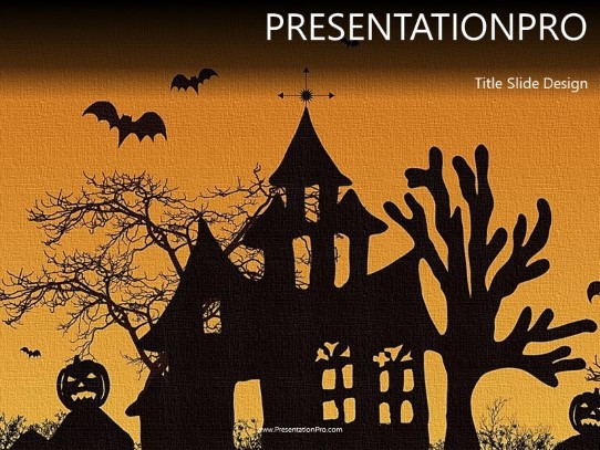 Haunted House PowerPoint Template title slide design