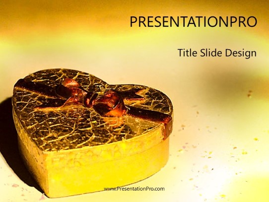 Heart Gift PowerPoint Template title slide design