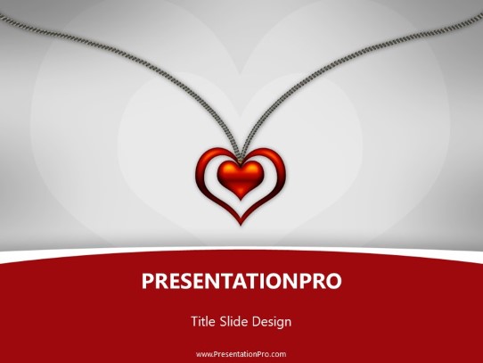 Heart Pendant PowerPoint Template title slide design