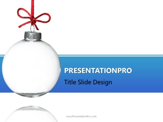 Holiday Glass Ornament White 2 PowerPoint Template title slide design