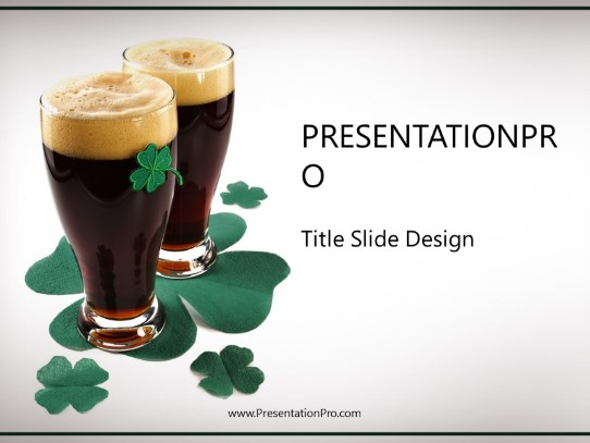 Irish Beer PowerPoint Template title slide design