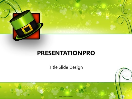 Leprechaun Hat PowerPoint Template title slide design