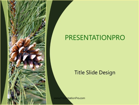 Pine Cone PowerPoint Template title slide design