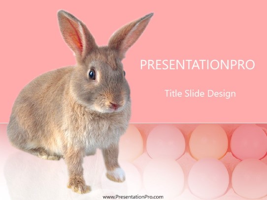 Pink Bunny PowerPoint Template title slide design