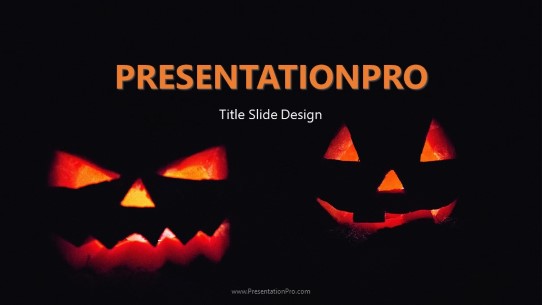 Pumpkins Backlit Widescreen PowerPoint Template title slide design