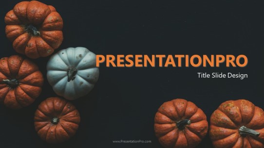 Pumpkins Small Widescreen PowerPoint Template title slide design