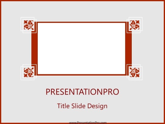 Red Flower PowerPoint Template title slide design
