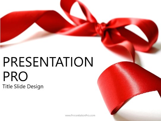Red Ribbon 01 PowerPoint Template title slide design