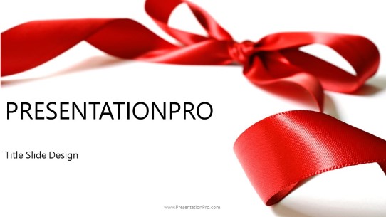 Red Ribbon 01 Widescreen PowerPoint Template title slide design