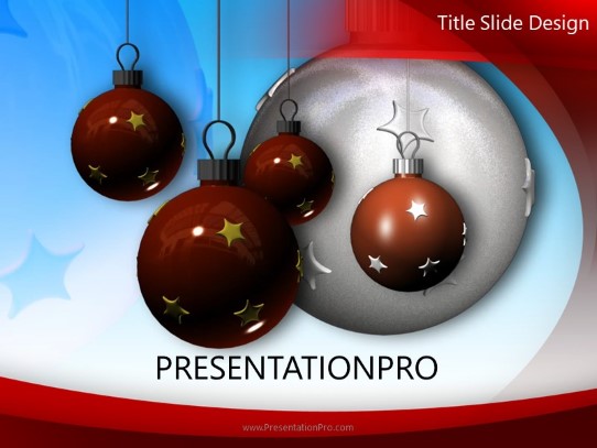 Stars and Ornaments PowerPoint Template title slide design