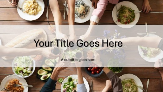To Our Health Widescreen PowerPoint Template title slide design