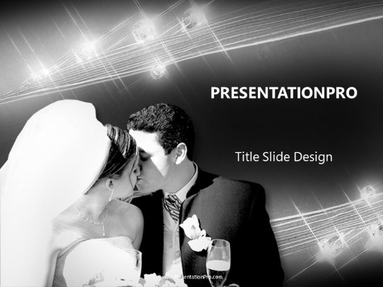 Wedding Kiss PowerPoint Template title slide design