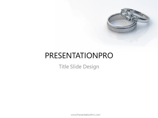 Wedding Rings Stacked PowerPoint Template title slide design