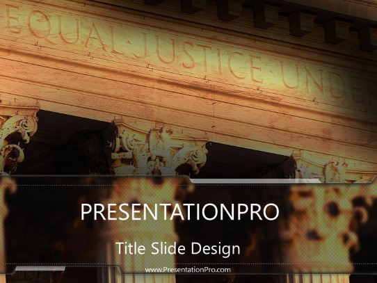 Hallofjustice PowerPoint Template title slide design
