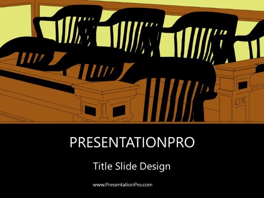 Jury Box Brown PowerPoint Template title slide design