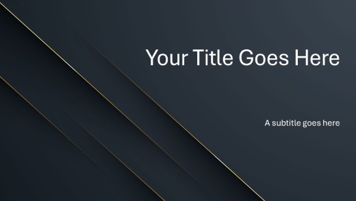 Dark Gold Lines 02 Widescreen PowerPoint Template title slide design