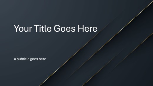 Dark Gold Lines 03 Widescreen PowerPoint Template title slide design